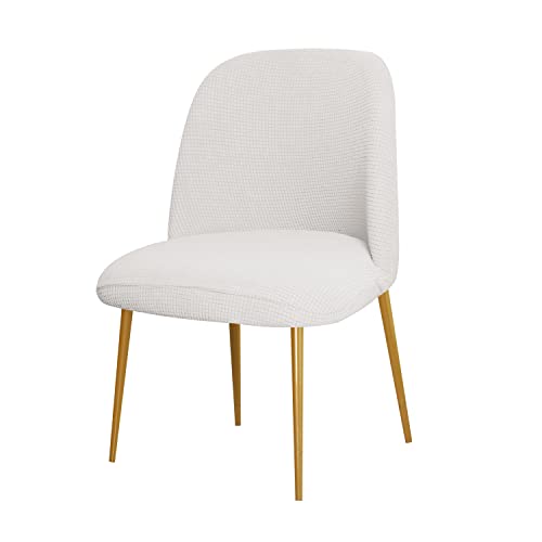 JHOMHF Juego De Fundas For Sillas De Comedor Con Respaldo Curvo Elásticas De 1/2/4/6 Piezas, De Estilo Moderno Mediados Siglo Sin Brazos For Decoración Cocina Sala De Estar Comedor(White,1pcs)