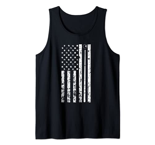 American Flag Billiard Stick Cute Table Game Funny Usa Pool Camiseta sin Mangas