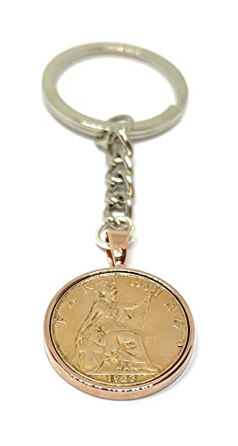 Porte-clés pour 99e anniversaire 1923, cadeau souvenir pièce Farthing