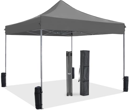 KMFurnila 10x10 FT Pop Up Canopy, Easy Up Canopy Tents for Camping Parties Events, Patio, Beach,...