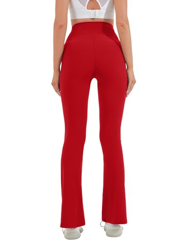 Image of HEGALY Women's Flare Yoga Pants - Crossover Flare Leggings Buttery Soft High Waisted Workout Casual Bootcut Pants