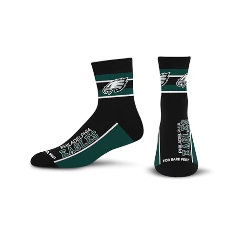 For Bare Feet NFL PHILADELPHIA EAGLES Lil' Deuce Quarter Sock Team Color Large