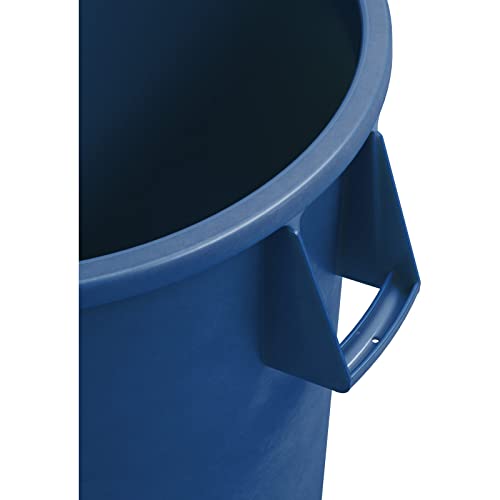 Image of SPARTA Bronco Round Waste Bin, Trash Can with Handles for Garbage or Recycling, 20 Gallon Capacity, Blue