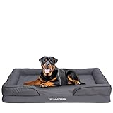 The Dog’s Bed, Orthopedic Standard Foam Waterproof Dog Bed with Standard Support, XXL Grey with Black Trim, Waterproof, Supportive Dog Bed with Replaceable Covers