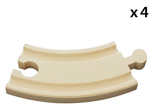 BRIO World Short Curved Wooden Train Track for Kids Age 3 Years Up - Compatible with all BRIO Railway Sets & Accessories