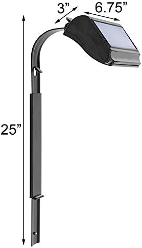 BestNest Whitehall Solar Light for Lawn Markers – Black Aluminum Post-Mounted Solar Lamp with Square LED Head & 2 NiMH AA Batteries for Outdoor Yard Signs