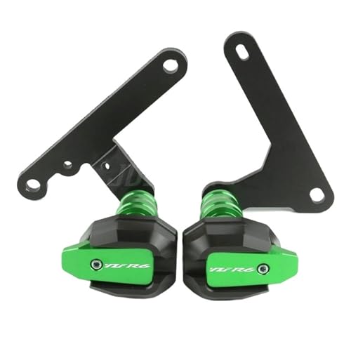 Sliders de cadre moto finition haut de gamme verte pour YZF R6