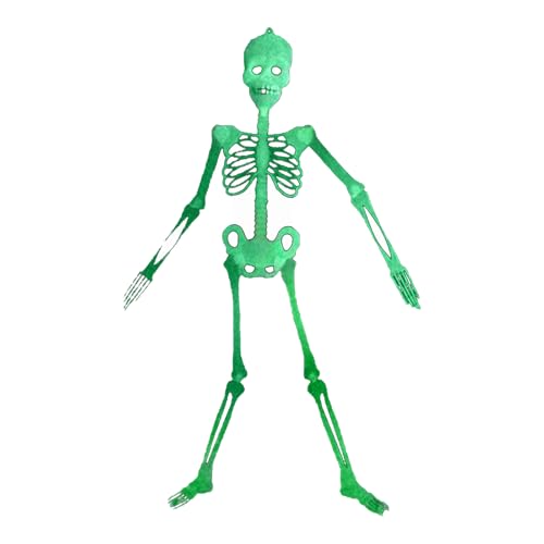 Skelette Für Halloween,150 cm im Dunkeln leuchtende Schädelknochen - Aufhängbares Flaches Skelett...