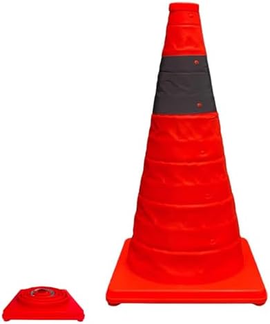 Collapsible Traffic Cones Set of 3-12", 18", 28" Foldable Safety Cones with Reflective Strips for Road Work, Parking, Events - Durable, Portable & Lightweight Road Safety Equipment