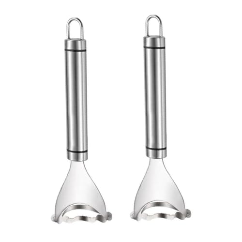 MUELODSIC 2個 ステンレス製トウモロコシ皮むき器 多機能可能キッチン用粒取りツール 簡単高速脱穀便利器具