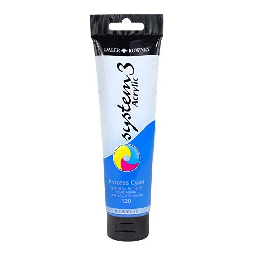 Daler-Rowney System3 Acrylic Paint, Plastic Tube, 5.07oz - 150 ml, Process Cyan