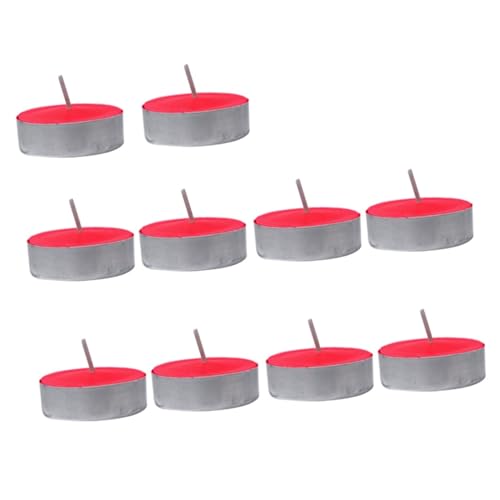 PRETYZOOM Velas De Cumpleaños Led Vela De Soja Sin Humo Velas De Navidad Perfumadas a Granel Vela Aromática De Té Romanticas De Spa Redondas Luces De Té Rojo