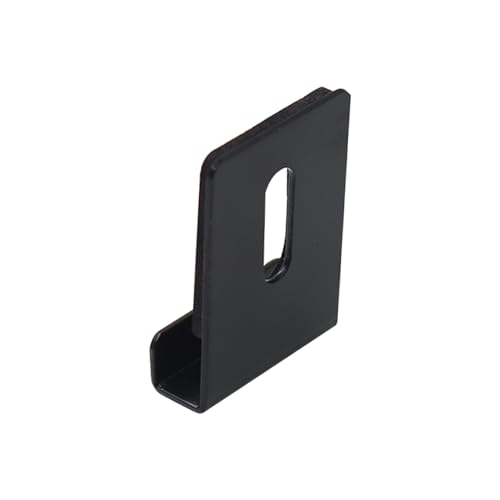 Image of Metal Mirror Clip,ULIFESTAR SUS304 Wide Channel Mirror Hanger Clip,Large Mirror Retainer Clip,Heavy Frameless Mirror J-Channel Mount Wall Clips with Screw 36*25mm /1.42*0.98 inch with Gasket Black 12PCS