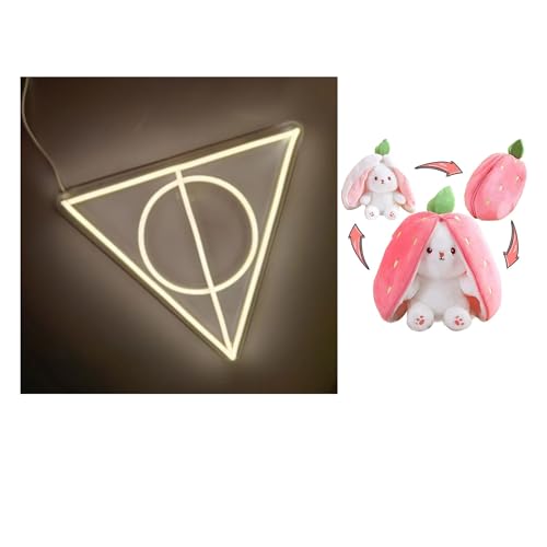 Image of EITHEO Stuffed Animal Plushie Stuffed Toy for Kids (Neon HAP Deathly + Bunny)
