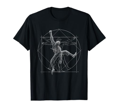 Freeclimber Vitruvianischer Mensch Klettern Bouldern T-Shirt