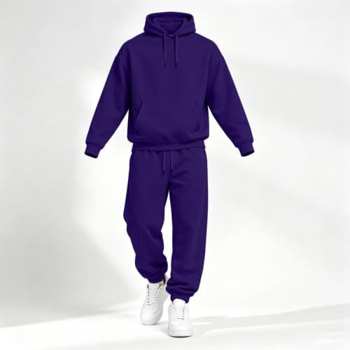 Elneeya Mens Sweatsuits Oversized Jogging Suits Fall Exercise Two Piece Set - image 5