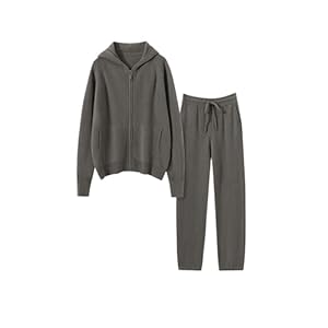 UIOKLMJH Men’s Hooded Zipper Cardigan High Waist Pencil Pants Soft Classic Solid Cashmere Tracksuit Set