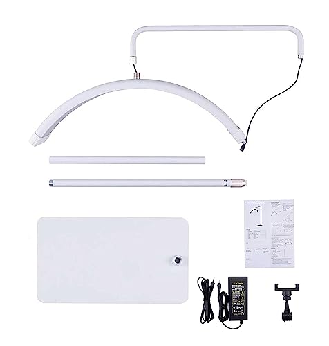 Toyshi Eyelash Led Floor Light, Half Moon Lamp For Lash Extension, Lighting For Beauty, Skincare, Lashes, Eyebrows, Filming Content Creation (White) #TOP1