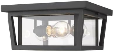 Z-Lite 571F-ORB 3 Light Outdoor Flush Ceiling Mount Fixture, Oil Rubbed Bronze