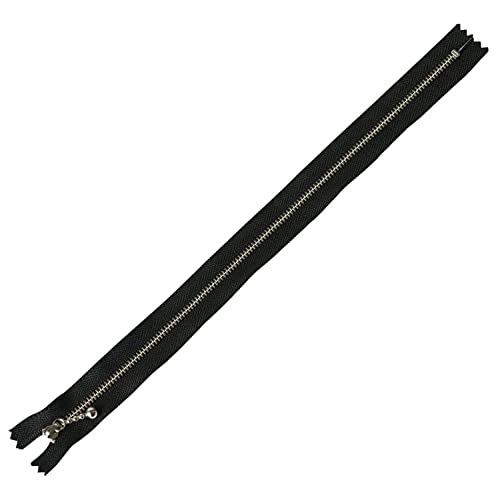 Y.K.K 玉付きファスナーシルバー 40cm col.580 黒 10本入り 3N40-580