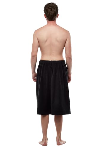 Mens Terry Cotton Bathrobe Towel, Men's Adjustable Closure Shower Wrap Robe3