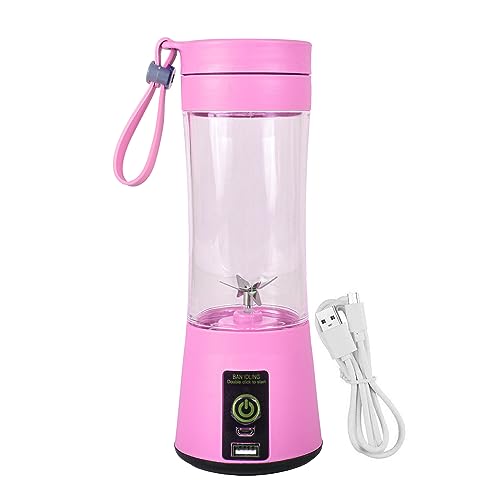 GSM MART 6 Blades Juicer Rechargeable Portable Electric 2 USB Juicer Bottle Blender for Making Juice,Travel Juicer for Fruits and Vegetables,Juice Maker Machine (Pink)