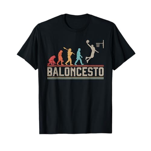 Baloncesto Evolucion Vintage Basket Divertido Hombre Camiseta