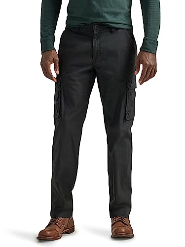 Lee Men's Wyoming Relaxed Fit Cargo Pant, Black Ripstop, 34W x 30L