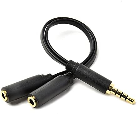 TRRS 3.5 mm stereo audio splitter 1 Male to 2 Female for Earphones with Mic - 15CM