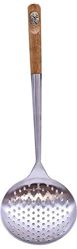 Tablecraft 32410 Wok Spoon With Bamboo Handle, 16", Brown And Tablecraft 32409 Wok Skimmer With Bamboo Handle, 15", Brown - Wok Skimmer & Wok Spoon #TOP2