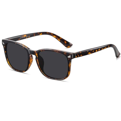 DUSHINE Polaryzacyjne okulary przeciwsłoneczne dla kobiet, klasyczny styl retro, ochrona UV400, Ciemny żółw oprawka/szara soczewka, normal