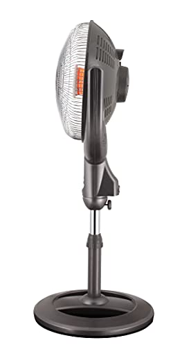 Optimus 14" Oscil Pedestal Digital Dish Remote Heater, Black #TOP1