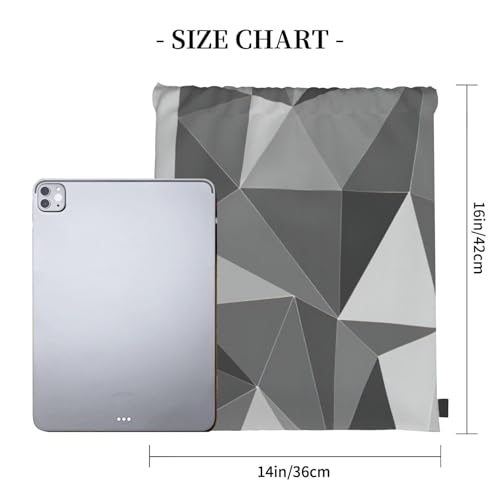 Black Geometric Print Drawstring Bags Gym Bag - Lightweight Foldable - Sports, Travel, Yoga, Beach, Hiking, Picnics, Outdoor4