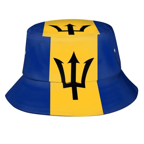 FEQRAV Barbados Flag Bucket Hat for Men Women Flag of Barbados Fisherman Hat Outdoor Summer Travel Hiking Patriotic Caps