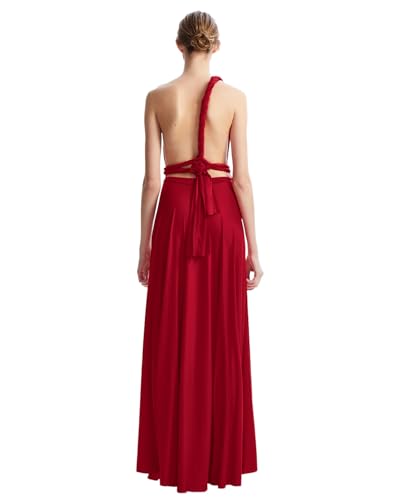 Image of Multi-Way Wrap Infinity Maxi Dress for Bridesmaids & Wedding Guest | 31 Colors for All Wedding Themes, One Size & Plus, 1 Dress for Any Events, Evening, Prom, Gala, Non-See-Through, Wrinkle-Free