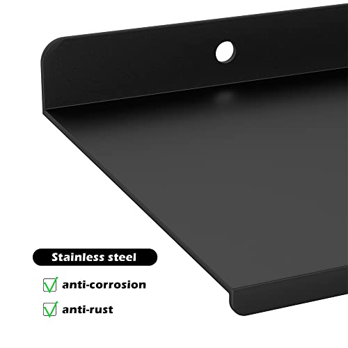 Alonsoo Metal Floating Shelves Wall Mounted Shelf Organizer For Picture Ledge Wall Mounted Shelves For Bathroom, Kitchen Rustic Spice Rack, Black,Stainless Steel #TOP2
