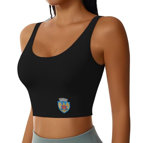 Bucharest Coat of Arms Sports Bra Women Yoga Gym Black