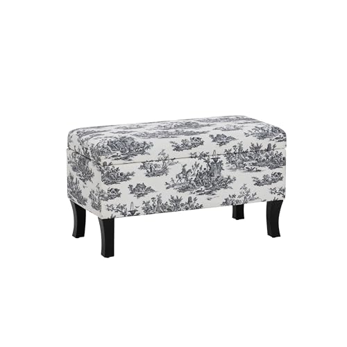 Linon Stephanie Black and White Toile Fully...