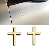Clwalny 2PCS 3D Metal Cross Emblem Stickers, 2.5'×1.8' Car Accessories Cross Decals...