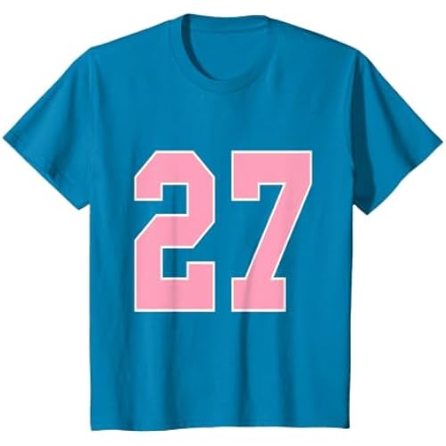 Number 27 Shirt Pink Football Basketball Breast Cancer Aware T-Shirt