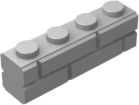Classic Light Gray Bricks Bulk,100 Pcs Masonry Profile Bricks, Light Gray Wall Bricks Blocks, Compatible with Parts and Pieces Light Gray 1x4 Wall Bricks