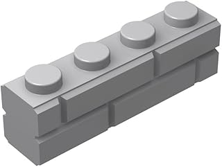 Classic Light Gray Bricks Bulk,100 Pcs Masonry Profile Bricks, Light Gray Wall Bricks Blocks, Compatible with Parts and Pieces: Light Gray 1x4 Wall Bricks