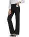 Produktbild Sevego Damen Weiche Vielzahl von Hosen Lange Yoga Schlaghosen mit 4 Taschen Bauchkontrolle Elastischer Bund Strick Bootleg Arbeitshose Schwarz M