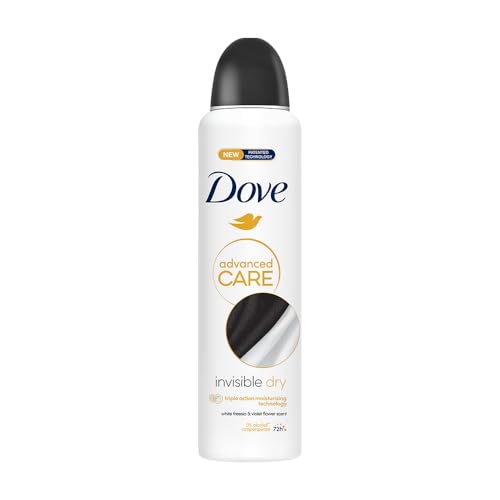 Dove Advanced Care Invisible Dry Deodorant for Women | 72H Freshness | 0% Alcohol | Floral Notes of Freesia & Violet | 250 ML