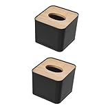 Happyyami Cubierta De Caja De Pañuelos De Papel Cuadrada 2 Unidades Porta Servilletas para Oficina Y Sala De Estar Compacta Decorativa 4.33X4.33X7.48In