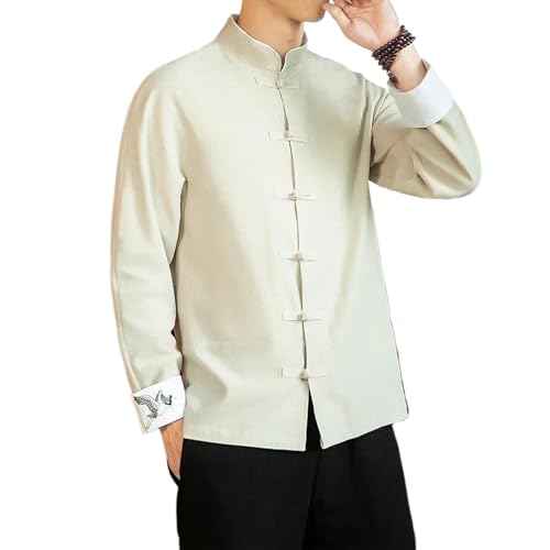 Costume chinois homme haut en lin de qualité pour style Zen raffiné