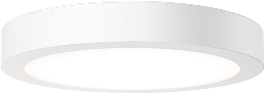 Juno Slim Basics 6 Inch LED Ceiling Light, Low Profile Surface Mount Downlight for Shower or Closet Lighting, 3000K/4000K/5000K Selectable White Light, Edged Trim, Wet Rated, Matte White - Image 7