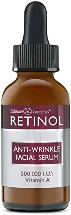 Retinol Anti-Wrinkle Facial Serum – Vitamin A Concentrate Improves Skin’s Elasticity & Tone and Minimizes Appearance of Fine Lines & Wrinkles – Look Younger With The Age-Defying Power Of Retinol