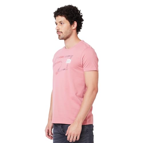 Image of Spykar Men's Slim Fit Round Neck Half Sleeve Solid Casual T-Shirt