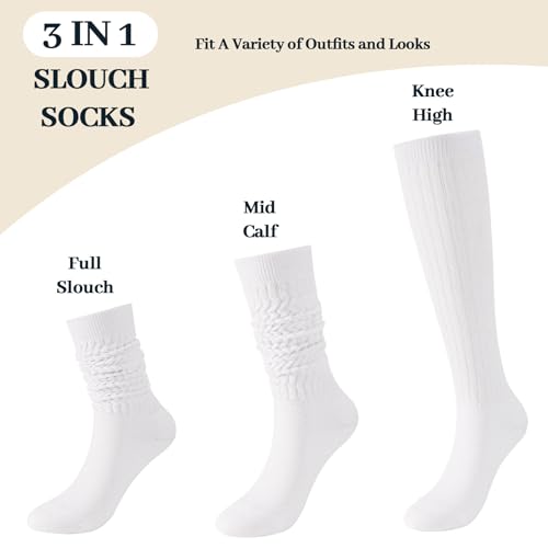 Image of Pleneal Slouchy Socks for Women Scrunch Sock Knit Chunky Crew Boot Socks